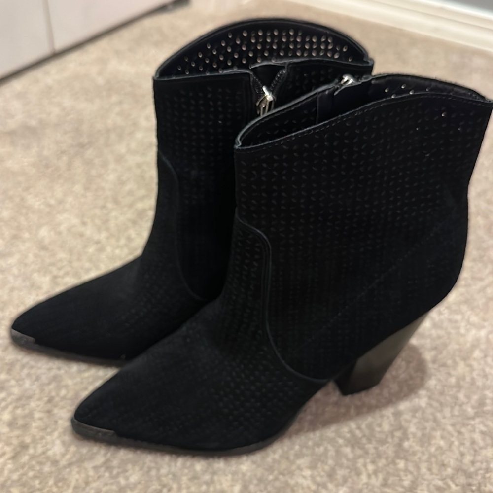 Mark Fisher Limited. Black suede boots/booties size 8 1/2.